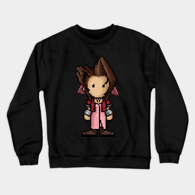 FF7 Aerith Crewneck Sweatshirt by PixelKnight